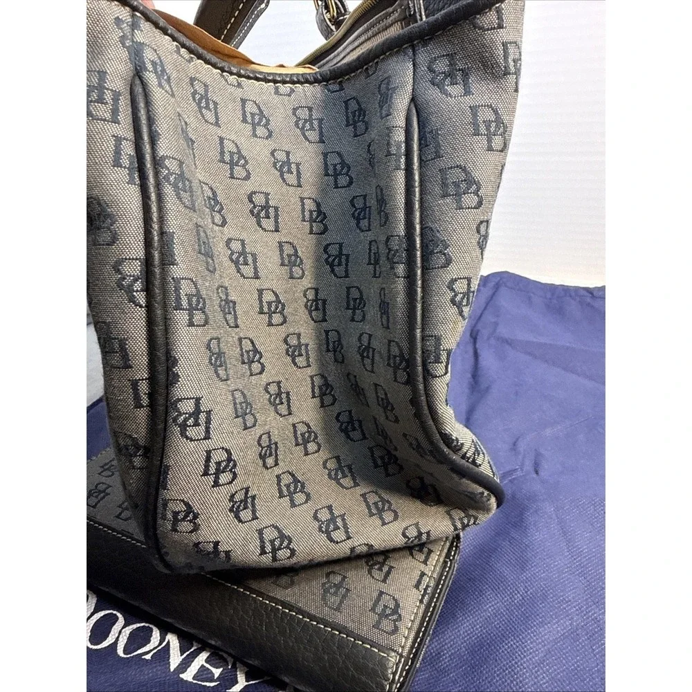 Authentic Dooney & Bourke Signature Monogram 2pc Satchel & Wallet Set